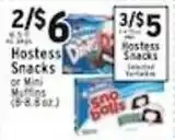 Associated Hostess Snacks or Mini Muffins offer