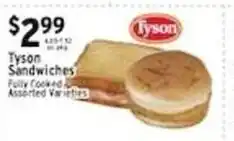 Associated Tyson Sandwiches offer