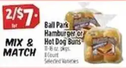Pioneer Supermarkets Ball Park Hamburger or Hot Dog Buns offer