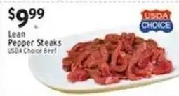 Associated Usda Choice Lean Pepper Steaks offer