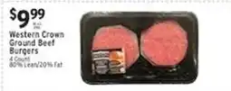 Associated Western Crown ground beef burgers offer
