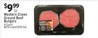 Associated Western Crown ground beef burgers offer