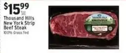 Associated Thousand Hills New York Strip Beef Steak offer
