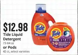 Fareway Tide liquid detergent or pods offer