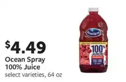 Fareway Ocean Spray 100% Juice offer