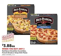 Fareway Red Baron Breakfast Scrambles, French Bread or Deep Dish Pizzas offer
