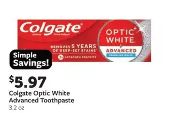 Fareway Colgate Optic White Advanced Toothpaste offer