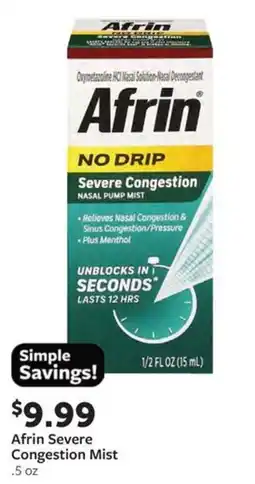 Fareway Afrin severe congestion mist offer