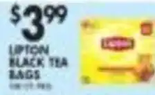 Pioneer Supermarkets Lipton black tea bags offer