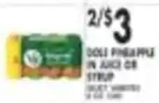 Pioneer Supermarkets Dole pineapple in juice or syrup offer