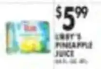 Pioneer Supermarkets Lipton's Pineapple Juice offer