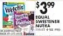 Pioneer Supermarkets Welch's Equal Sweetener Nutra offer