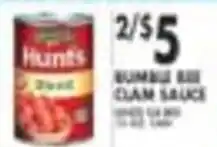 Pioneer Supermarkets Hunts Bumble Bee Clam Sauce offer
