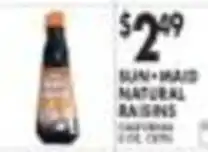 Pioneer Supermarkets Sun-Maid natural raisins offer