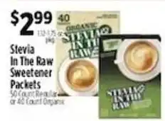 Pioneer Supermarkets Stevia In The Raw Sweetener Packets offer