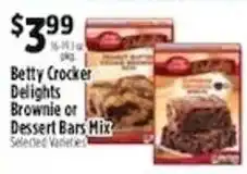 Pioneer Supermarkets Betty Crocker brownie or dessert bars mix offer