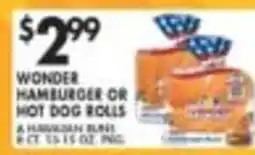 Pioneer Supermarkets Wonder hamburger or hot dog rolls offer