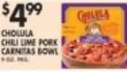 Pioneer Supermarkets Cholula chili lime pork carnitas bowl offer