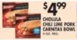 Pioneer Supermarkets Cholula chili lime pork carnitas bowl offer