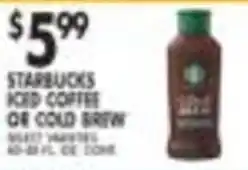 Pioneer Supermarkets Starbucks iced coffee or cold brew offer