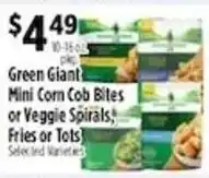 Pioneer Supermarkets Green Giant mini corn cob bites or veggie spirals, fries or tots offer