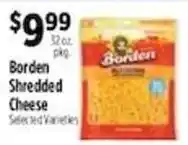 Pioneer Supermarkets Borden shredded cheese offer