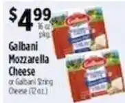 Pioneer Supermarkets Galbani Mozzarella Cheese or Galbani String Cheese offer