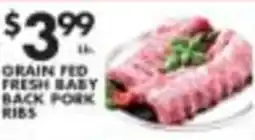 Pioneer Supermarkets Grain Fed Fresh Baby Back Pork Ribs offer