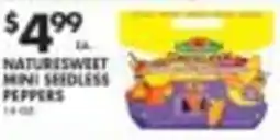 Pioneer Supermarkets Naturesweet mini seedless peppers offer