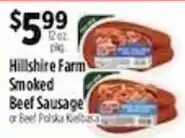 Pioneer Supermarkets Hillshire Farm Smoked Beef Sausage or Beef Polska Kielbasa offer