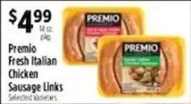 Pioneer Supermarkets Premio fresh italian chicken sausage links offer
