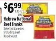 Pioneer Supermarkets Hebrew National Beef Franks offer