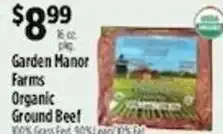 Pioneer Supermarkets Garden Manor Farms Organic Ground Beef offer
