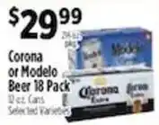 Pioneer Supermarkets Corona or Modelo Beer offer