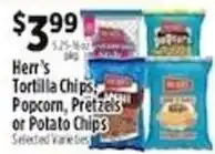 Pioneer Supermarkets Herr's Tortilla Chips, Popcorn, Pretzels or Potato Chips offer