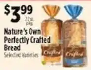 Pioneer Supermarkets Nature's Own Perfectly Crafted Bread offer