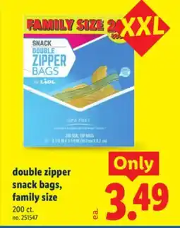 Lidl double zipper snack bags, family size offer