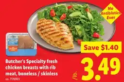 Lidl Butcher's Specialty fresh chicken breasts with rib meat, boneless / skinless offer