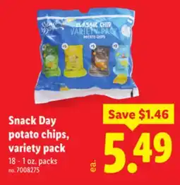 Lidl Snack Day potato chips, variety pack offer