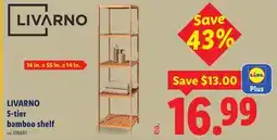 Lidl LIVARNO 5-tier bamboo shelf offer