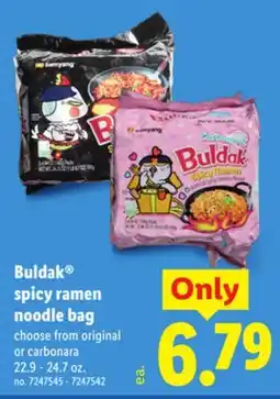Lidl Buldak spicy ramen noodle bag offer