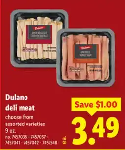 Lidl Dulano deli meat offer