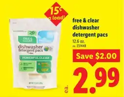 Lidl free & clear dishwasher detergent pacs offer