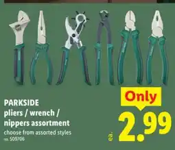 Lidl PARKSIDE pliers / wrench / nippers assortment offer