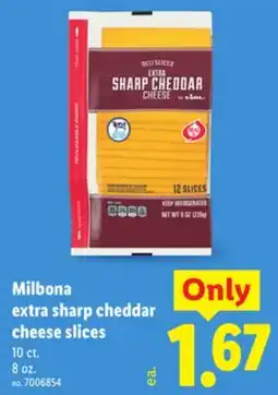 Lidl Milbona extra sharp cheddar cheese slices offer