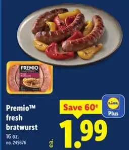 Lidl Premio fresh bratwurst offer
