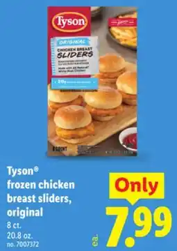 Lidl Tyson frozen chicken breast sliders, original offer