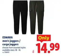 Lidl ESMARA men's joggers / cargo joggers offer
