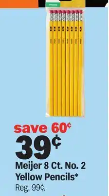 Meijer Meijer 8 Ct. No. 2 Yellow Pencils offer