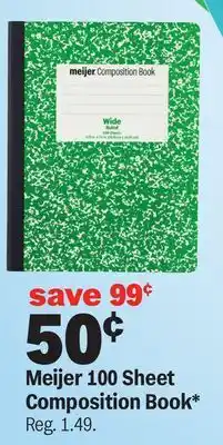 Meijer Meijer 100 Sheet Composition Book offer
